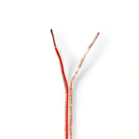Nedis Speaker Cable 2 x 1.50 mm² Copper 100.0 m Round PVC Transparent Reel ND-CABR1500TR1000