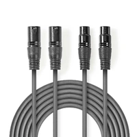 Nedis Balanced Audio Cable 2x XLR 3-Pin M-F PAIR 1.5m ND-COTH15030GY15