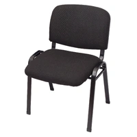 Fabric 4 Leg Visitor Chair With Linking Feature - Black Fabric NOVA-BL