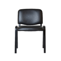 Fabric 4 Leg Visitor Chair With Linking Feature - Black PU NOVA-BPU