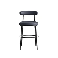 Nyx Low Height Counter Stool - French Navy PU Leather Finish NYX-650-FN