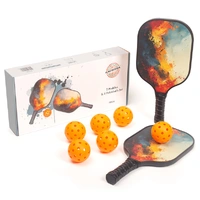 Lenoxx Pickleball Set with 6 Aerodynamic Balls and 2 Durable Fiberglass Paddles PBS26