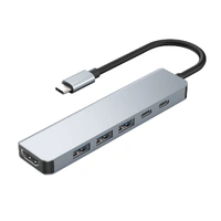 Laser USB-C to 6 Port USB and HDMI Hub PC-HUB601-646