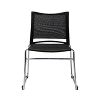 Stackable Mesh Back Visitor Chair - Black PMV-BK