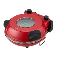 HEALHTY CHOICE PIZZA OVEN, 12 INCH, ROUND, THERMOSTAT, TIMER, VIEWING WINDOW, PIZZA STONE, REMOVABLE, RED COLOUR