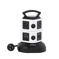 Lenoxx POWERBOARD TOWER, 6 OUTLETS, 4 USB CHARGING PORTS,OVERLOAD AND SURGE PROTECTION