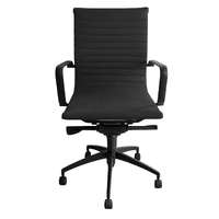 Medium Back Meeting/Executive Chair - Black PU with Black frame PU605M-BPU-BK
