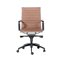 Medium Back Meeting/Executive Chair - Tan PU with Black frame PU605M-T-B