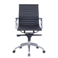 Medium Back Meeting/Executive Chair - Black PU PU605M