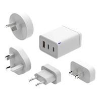 Laser PD65W GaN USB Wall Charger with 4 Adapters for AUS/UK/EU/USA White PW-65U1WH-785