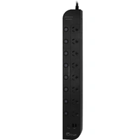 Crest Platinum 8 Socket Surge Protector PD 65W 1.8m Black PWK14477