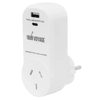 BON VOYAGE Travel Adaptor AU - EU 2 USB 3.5A