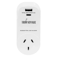 BON VOYAGE Travel Adaptor AU - US 2 USB 3.5A