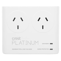 Crest Platinum 2 Socket Surge Protector White PWW14474