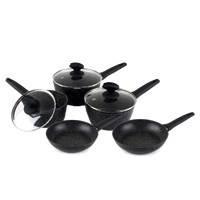 Russell Hobbs Black Marble 5pc Cookware Set RHCWS5BM