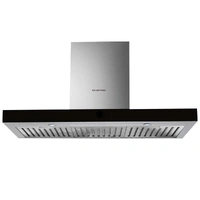 Kleenmaid 90cm Black Glass And Stainless Steel Wall Mounted Canopy Rangehood RHSCK92