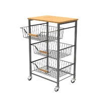 Hacienda Rolling Storage Cart 3 Shelf RSC71