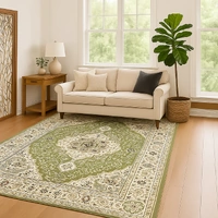 Urban Style Bazaar Rug Printed Microfibre Green 1600x2400x6mm RUG1624002