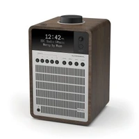 Revo SuperSignal Walnut Tabletop Radio with DAB+, FM and Bluetooth - Walnut Silver