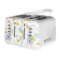  VQ LAURA ASHLEY 4 SLICE TOASTER -  ELVENDEN WHITE & SILVER 