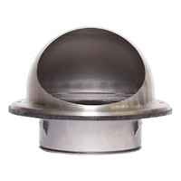 Sirius 125mm Stainless Steel External Fixed Louvre Wall Vent Dome SDV-125