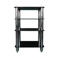 Silcron Steelseries 4 Shelf Hi-Fi Rack - Black Glass