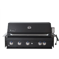 Sirius 5 Burner Built-In Gas BBQ with Rotisserie in Black SIR-BG3101-BLK