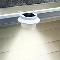 LENOXX FENCE WHITE GUTTER SOLAR LIGHT INC. RECHARGEABLE BATTERY, 3 LIGHTS