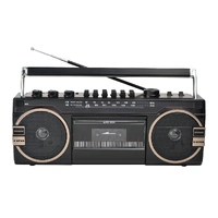 Laser Portable Cassette Boombox With AM/FM Radio Black SP-CABBBK-490