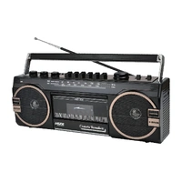 Laser Portable Cassette Boombox with AM/FM Radio Black SP-CABBBK-540