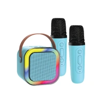 Laser Mini Karaoke Speaker with 2 Wireless Microphones Blue SP-KA10BL-549