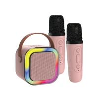 Laser Mini Karaoke Speaker with 2 Wireless Microphones Pink SP-KA10PK-556
