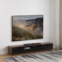 Tauris Suave TV Unit Lowline Ready To Assemble Dark Oak 2200x400x365mm