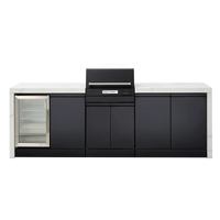 Crossray Extreme Outdoor Kitchen with Electric BBQ, Single Fridge and White Sintered Stone Benchtops TCEK-03