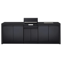 Crossray Extreme Outdoor Kitchen with Electric BBQ, Sink and Black Sintered Stone Benchtops TCEK-08