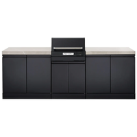 Crossray Extreme Outdoor Kitchen with Electric BBQ and Grey Sintered Stone Benchtops TCEK-13