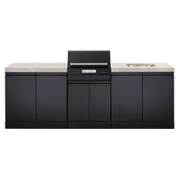 Crossray Extreme Outdoor Kitchen with Electric BBQ, Sink and Grey Sintered Stone Benchtops TCEK-14