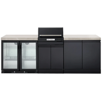 Crossray Extreme Outdoor Kitchen with Electric BBQ, Double Fridge and Grey Sintered Stone Benchtops TCEK-17