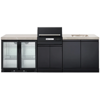Crossray Extreme Outdoor Kitchen with Electric BBQ, Sink, Double Fridge and Grey Sintered Stone Benchtops TCEK-18