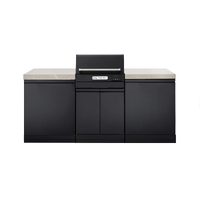 Crossray Extreme Mini Outdoor Kitchen with Electric BBQ and Grey Sintered Stone Benchtops TCEK-MINI-2