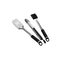 Crossray BBQ Tool Set with Tongs, Spatula and Cleaning Brush TCS4AC-014
