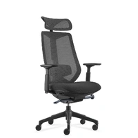 Titan Executive Task Chair In Black With Matching Black Mesh Back Rest And Head Rest TITAN-HB-BL