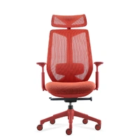 Titan Executive Task Chair - In Coral With Matching Coral Mesh Back Rest And Head Rest TITAN-HB-CR