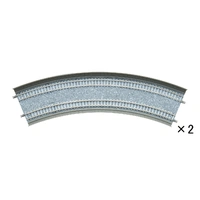 Tomix N Slab Curve Double Track 15-3/8" 391mm & 13-15/16" 354mm Radius, 45° (2)