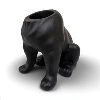 Urban Attitude Maggie Bulldog Planter - Matte Black