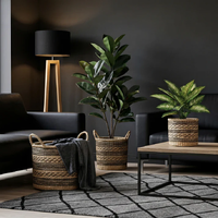 Urban Style Woven Baskets Poppy Set of 3 Natural 400x400x280mm US100015