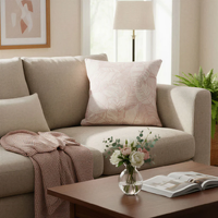 Urban Style Amortir Cushion Leaves Pink 450x450x100mm US300001