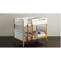 Hayes Single over Single Bunk Bed - White / Oak V-HAYE-01-KIT