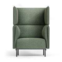 Velto Single Seater High Back Lounge - Olive Fabric | Black Powdercoat VL-1-OLIVE