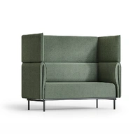 Velto 2 Seater High Back Lounge - Olive Fabric | Black Powdercoat VL-2-OLIVE
